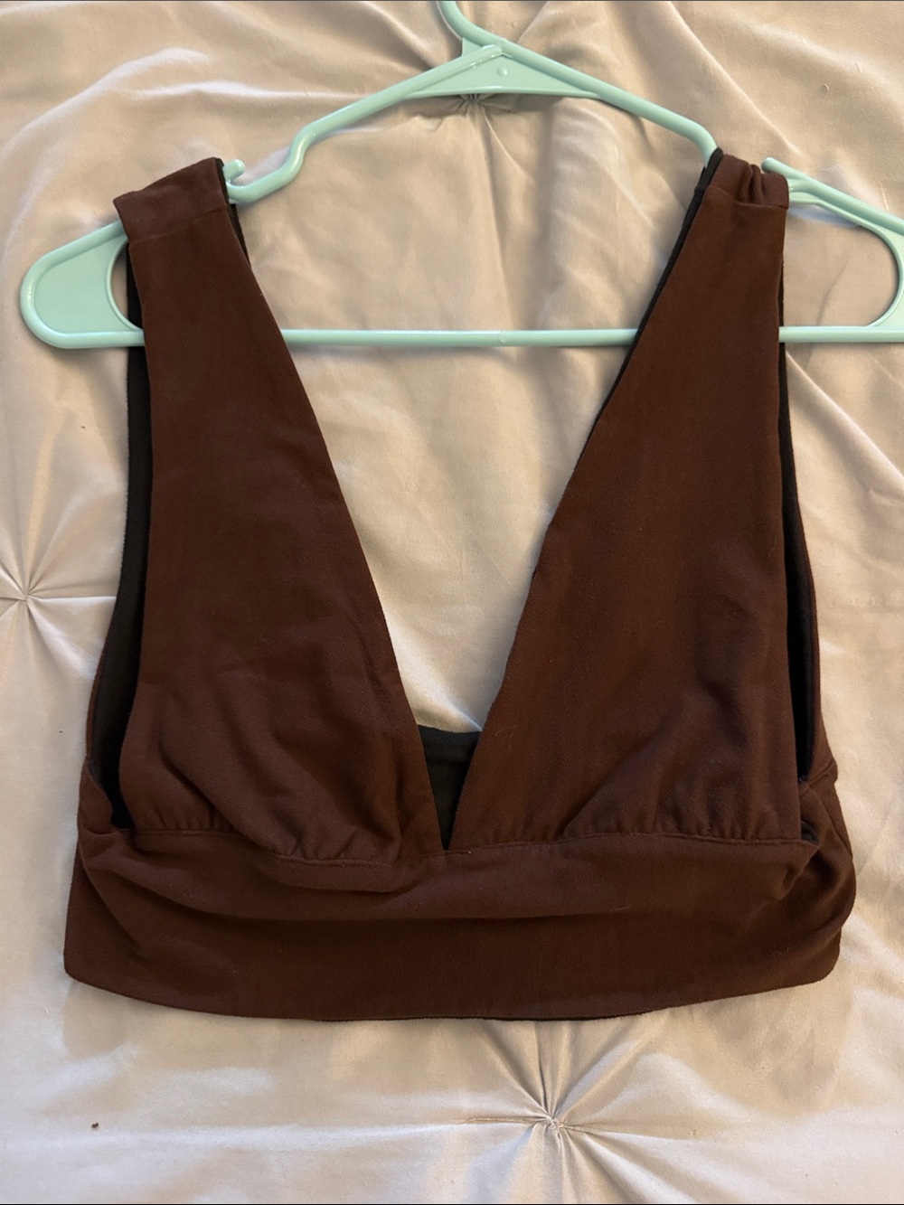 SHEIN Deep V Brown Bralette